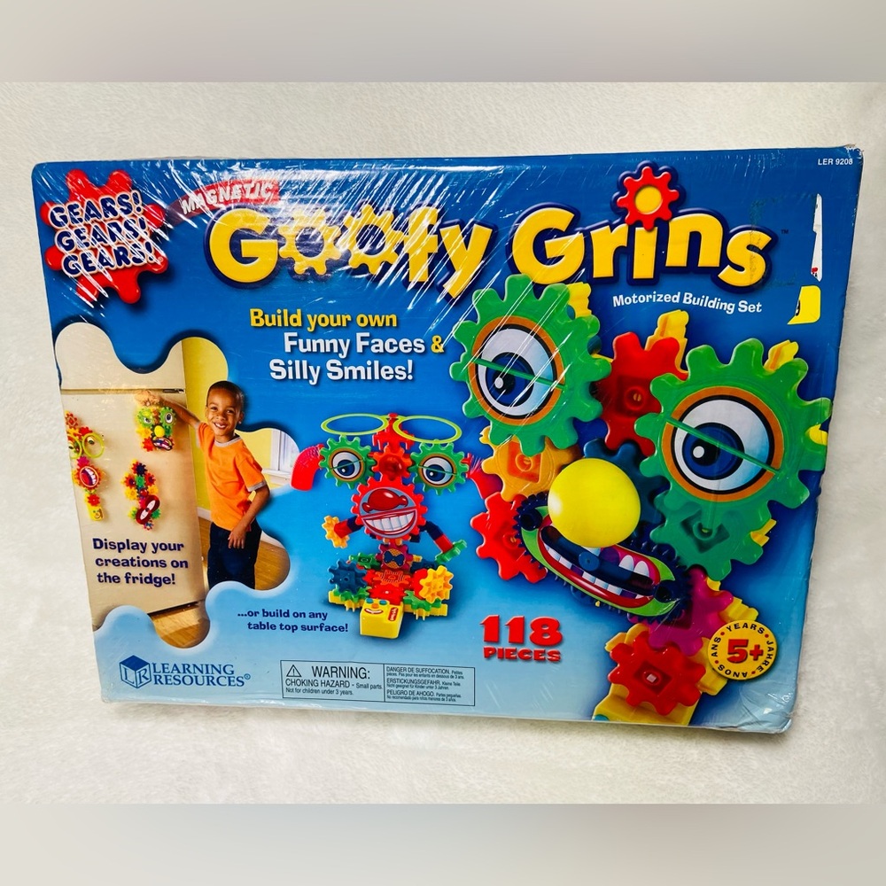 2009 New Learning Resources Goofy Grins Magnetic Gear Building Toys